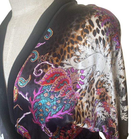 Beautiful And Unique Satin And Knit Blouse Made In Italy - Picture 3 of 8